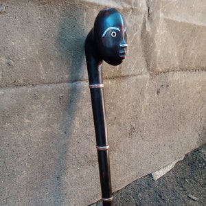25-64INCH Original Walking Stick Cane Ambidextrous Africa 1PC Wood & Metal Natural Mahogany Black Rosewood Unisex Multi Size Copper Brass