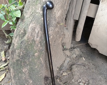 Ambidextrous Offset 1.5 INCH Handle Original Ironwood African Walking Hiking Stick Cane Kenya 1PC Natural Mahogany Rosewood Unisex Pick Size
