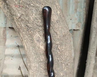 Vintage Twisted Natural 1PC Black Wood Original Elegant Walking Hiking Stick Cane Rosewood Palmwood Art Slim Africa U PIK WOOD Hardwood Gift