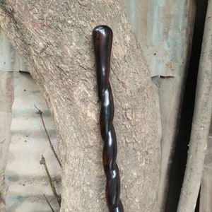 Vintage Twisted Natural 1PC Black Wood Original Elegant Walking Hiking Stick Cane Rosewood Palmwood Art Slim Africa U PIK WOOD Hardwood Gift