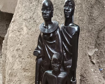 アフリカの彫刻 木彫り 妊娠中の女性の豊穣の像 彫刻 ヘアブレード 高