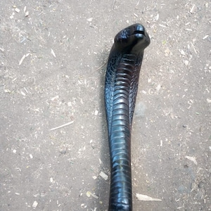 Bastone da passeggio in legno di palissandro africano Ironwood, realizzato a mano in Kenya, massello, 1 pezzo, originale, intagliato a mano, serpente, unisex, varie misure