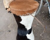 LRG Double Bongo Side Table Drum Original Cowhide Leather Functional Instrument Kenya Africa Brown White Black Art U Choose Color Floor Deco