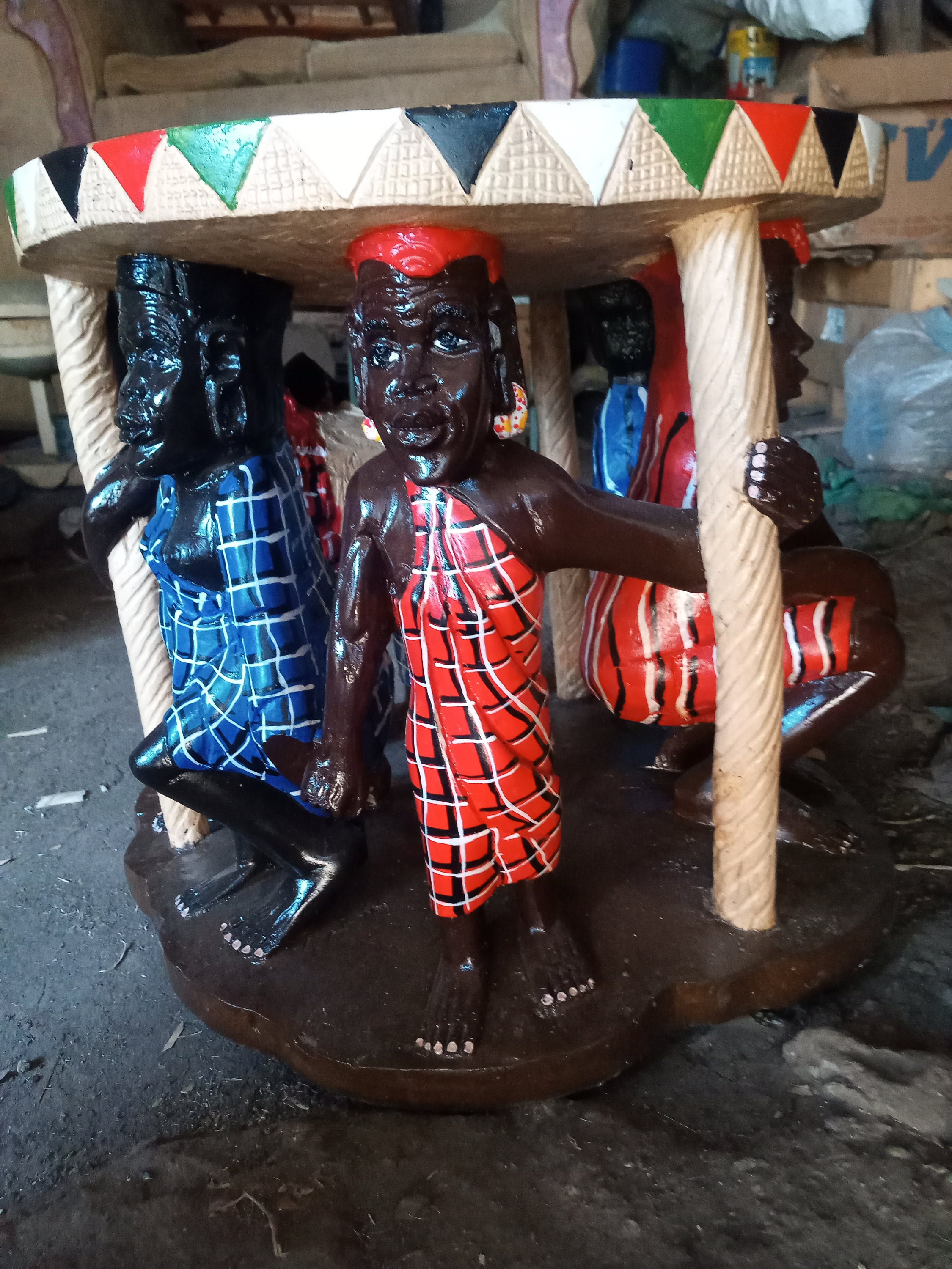 Kenyan Maasai Table Stool Chair Solid 1piece Jacaranda Wood Etsy