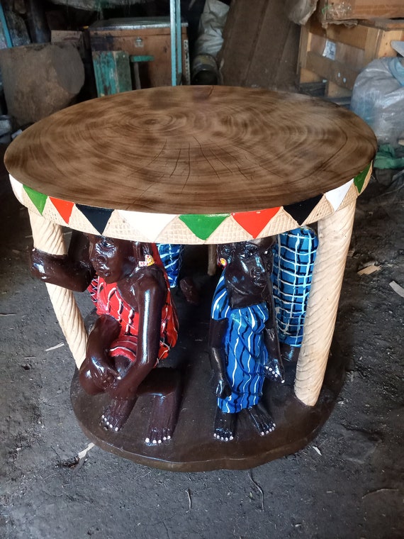 Kenyan Maasai Table Stool Chair Solid 1piece Jacaranda Wood Etsy