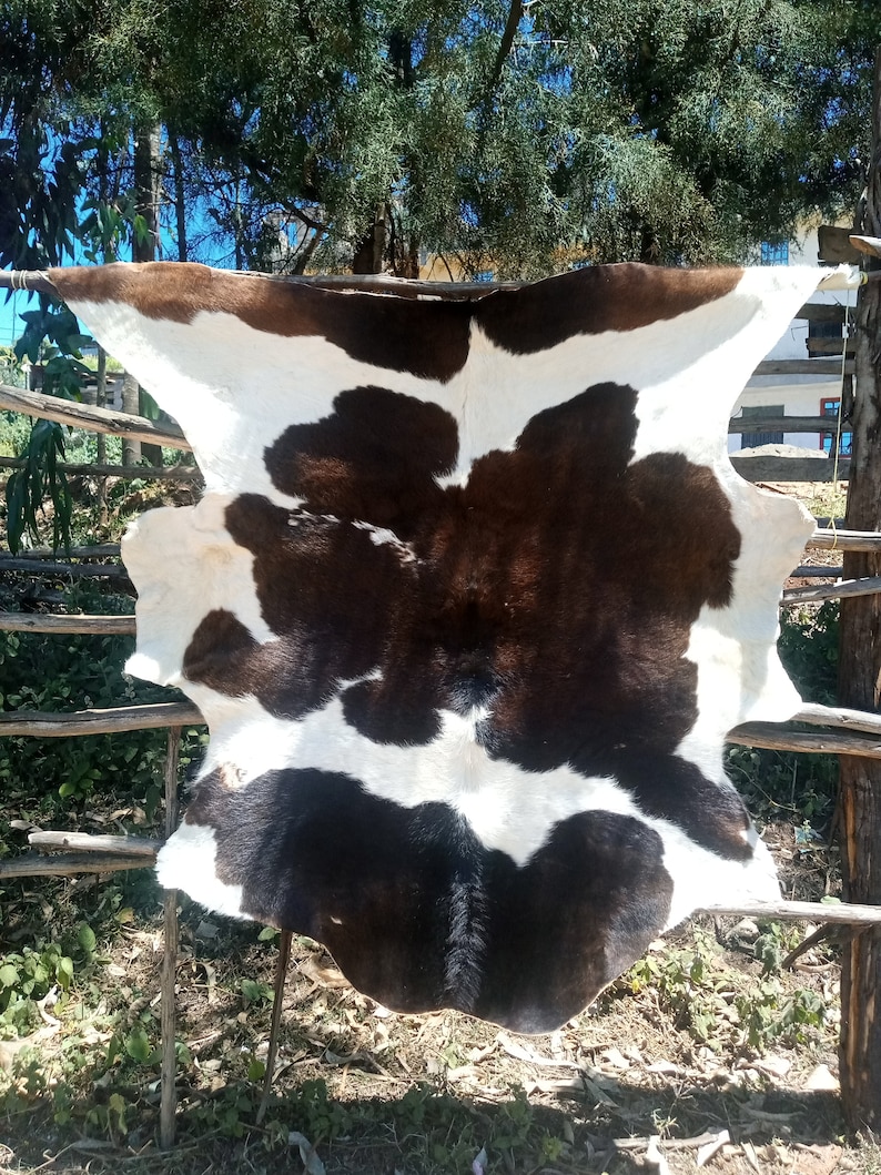 Natural Cowhide Rug Throw 1piece Cleaned Treated Semisoft Etsy