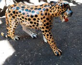 Cheetah Leopard "Walking" Original Kamba Table Art Kenya Africa Sculpture Cat 1PC Jacaranda Statue Shelf Office Home Deco Blackwood Rosewood