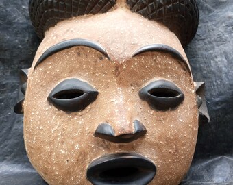 Vintage Lulua Tribe Mask DRC Congolese Africa Original Wood Art