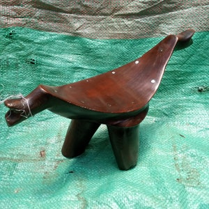 Vintage South Sudanese Dinka Tribe Headrest Stool Chair Old Handcarved Solid Hardwood Original African Art Home Furniture Floor Shelf USED