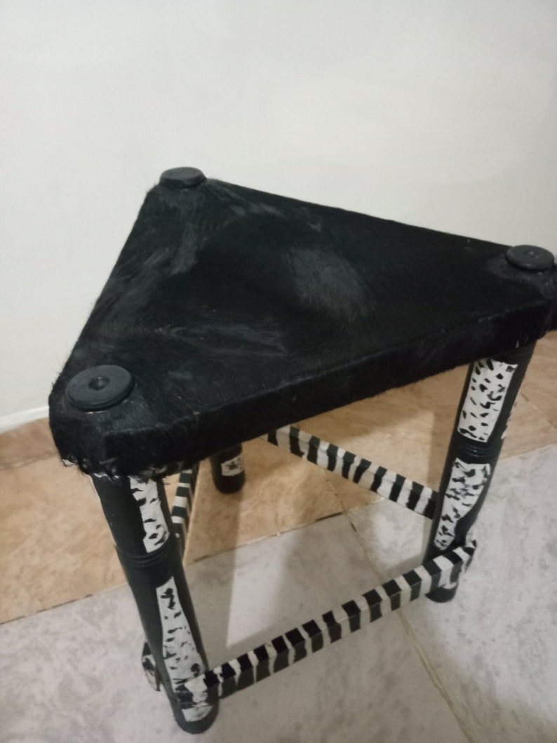 Kenya Kamba Tribe Stool Chair Table Triangle Square Cowhide Etsy