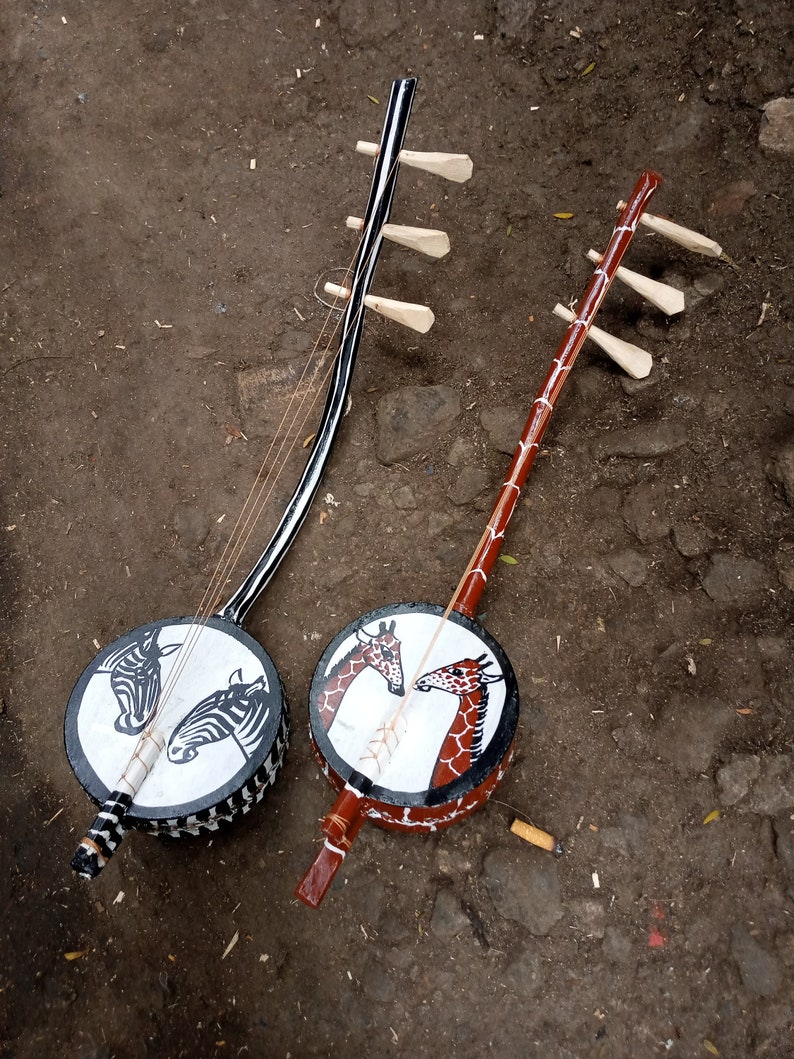 2 Handmade Zeze Guitar Drums Playable Original Cowhide Leather Etsy