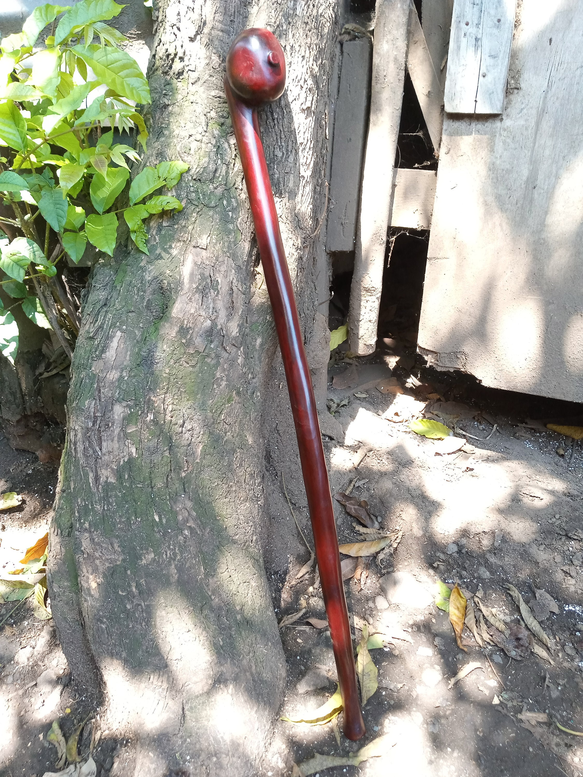 Rosewood Africa Mobility Offset Cane Walking Stick Unisex Handmade Kenya PICK LENGTH & Wood Original Black Mahogany Carved Art Gift Holiday