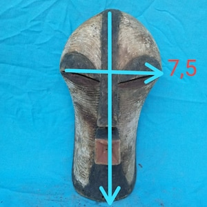 Original Songe Tribe Vintage USED Ceremonial Mask DRC Africa Wood Art Carving Rare Antique Large Wall Hanging Table Shelf Art Decoration