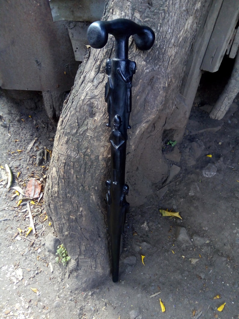 Original African Carved Walking Stick Cane Handmade Kenya Etsy