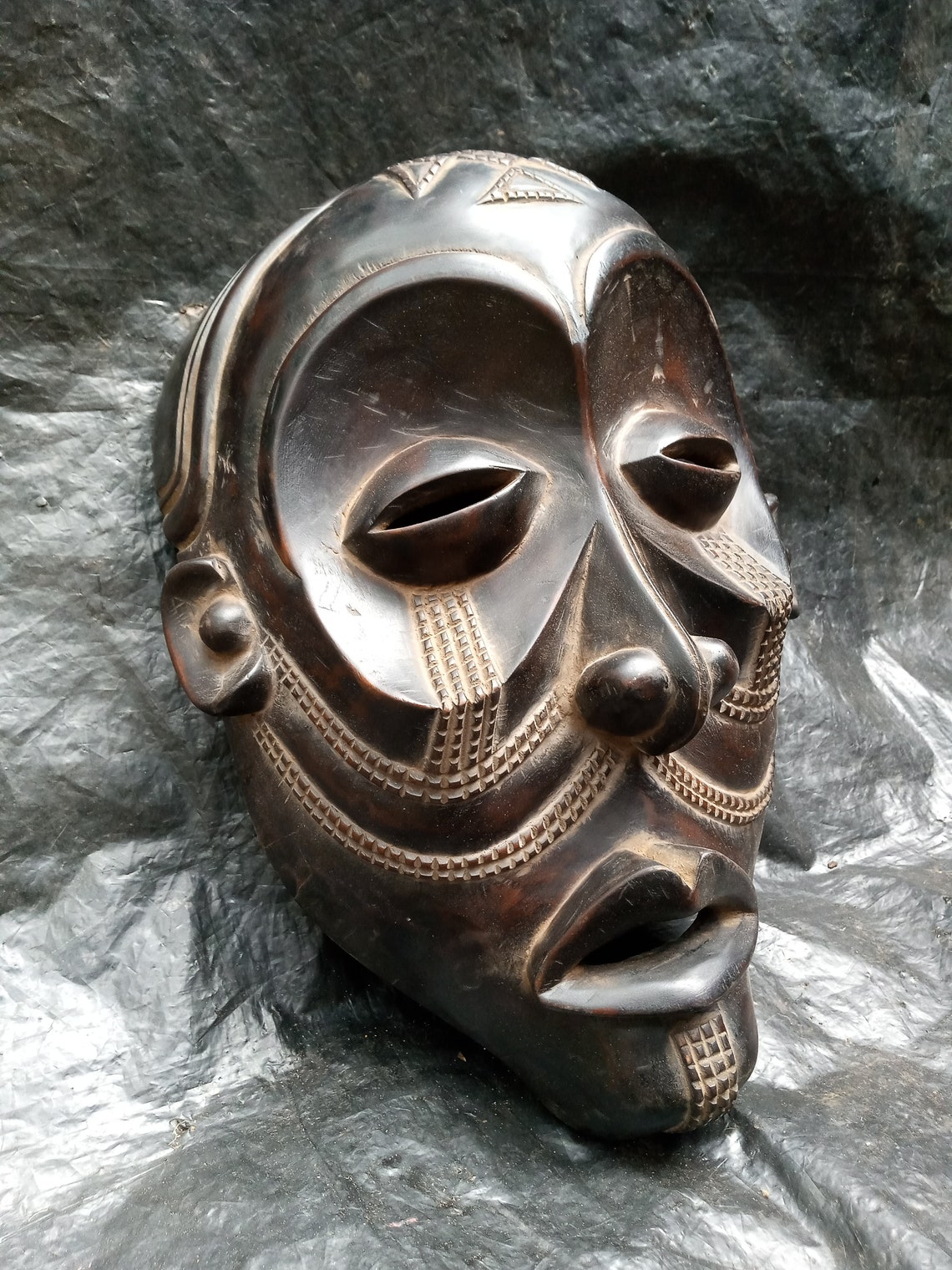 Original Chokwe Tribe Vintage Tribal Mask DRC Africa Primitive Etsy