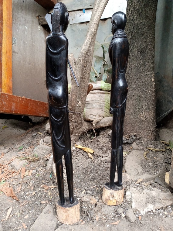 Blackwood Maasai Husband & Wife 2PCS Original Kamba Art Kenya