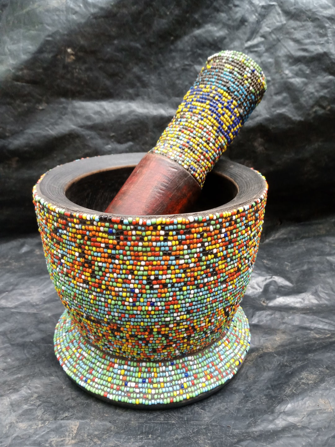 Original Congo Luba mortar & Pestle for Herb Crushing Grinding Coffee