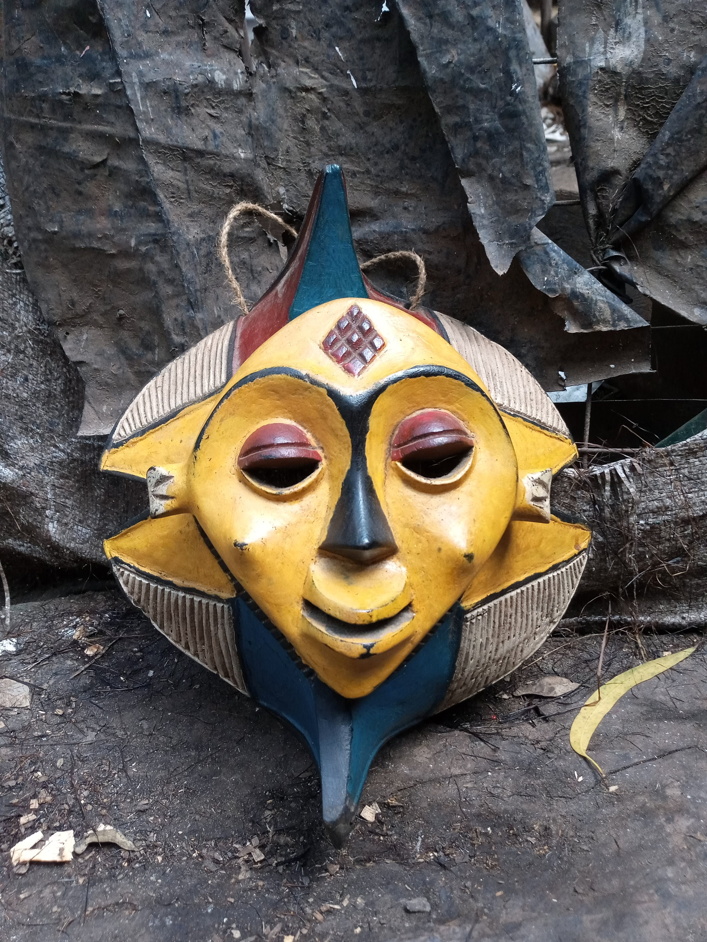 Vintage Baule Tribe Mask DRC Africa Congo Original Wood Art