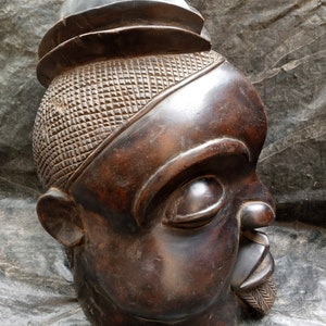 Kusu Tribe Casque Mask Rare Original Old Carved Wood Congo Vintage Antique Sculpture DRC Africa Floor Table Shelf Art Furniture Deco