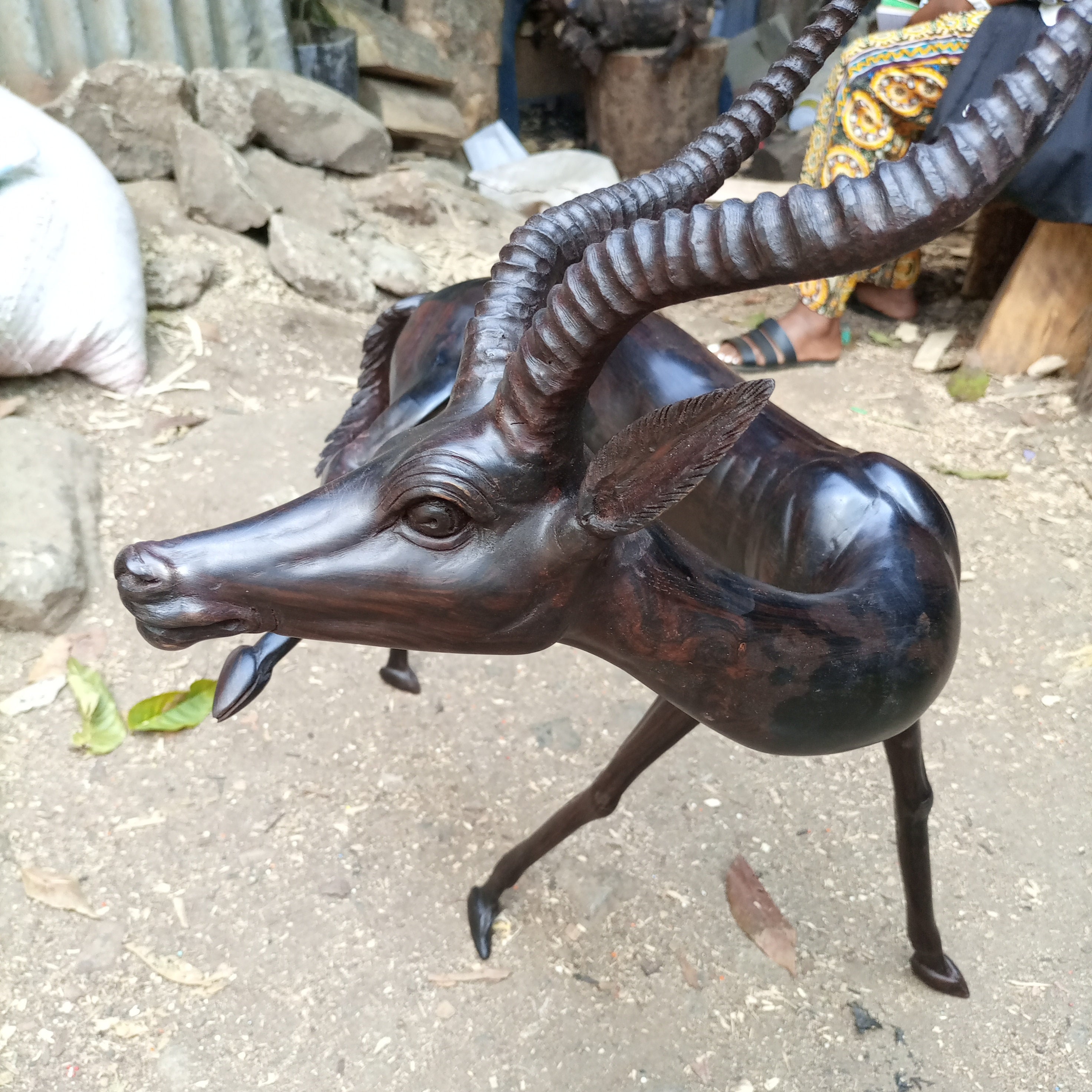 Ironwood Antelope Gazelle Original Kamba Tribe Table Art