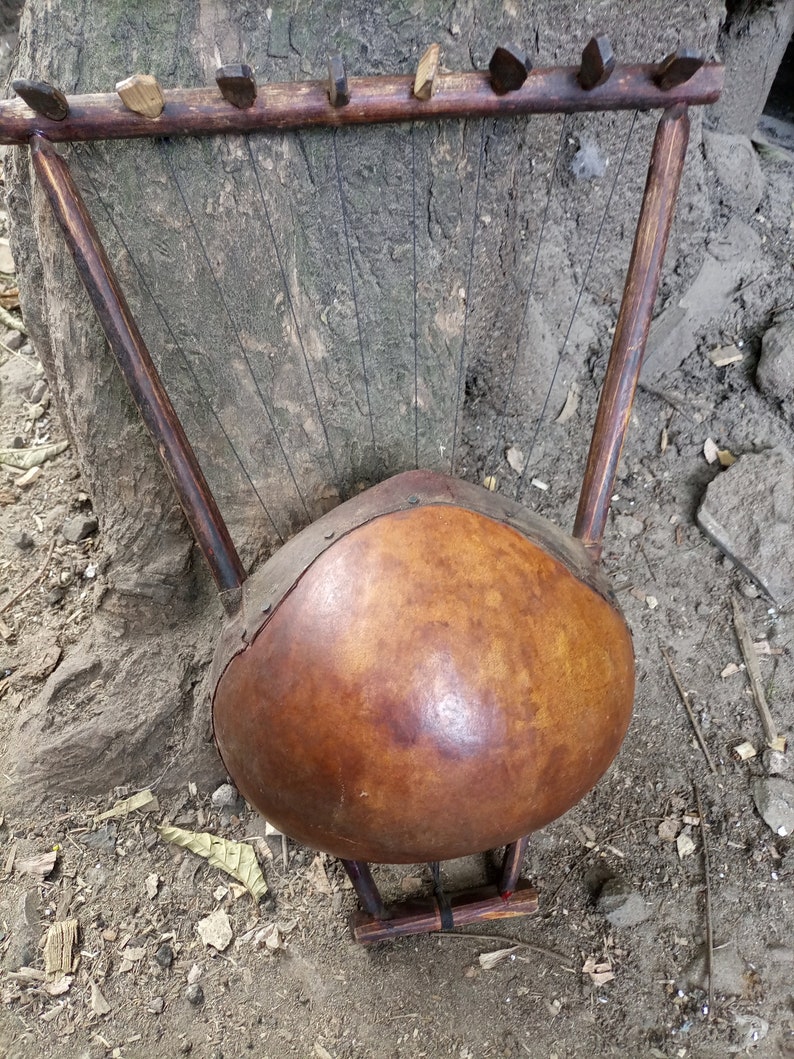 Handmade Stringed Original Nyatiti Plucked Bowl Yoke Lute Etsy