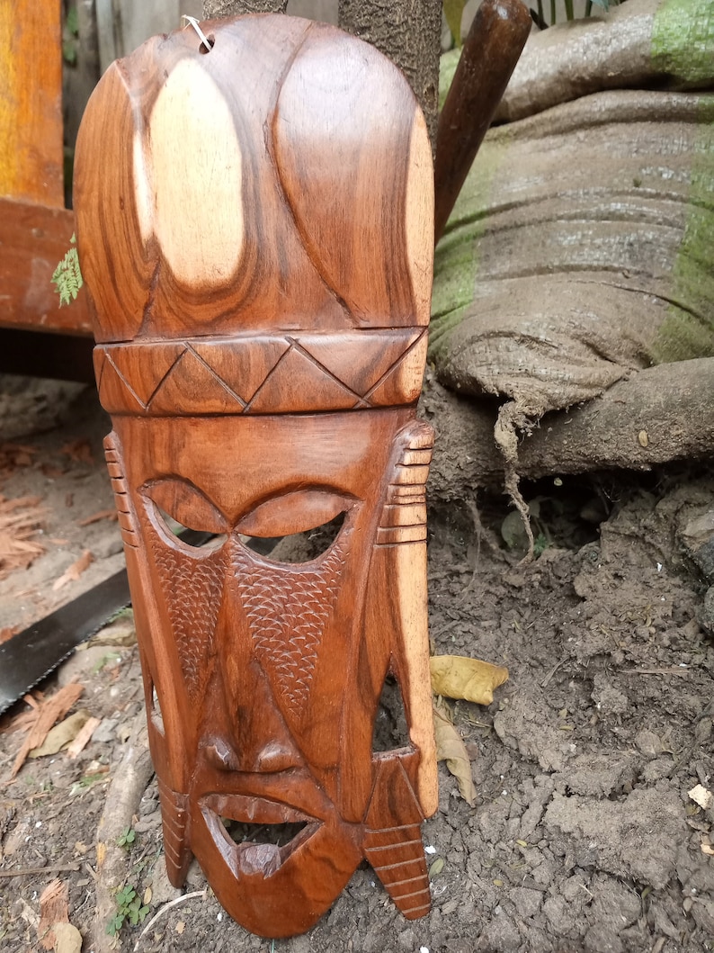 Kamba Tribal Plaque Face Mask Kenya Africa Rose Wood Carving Etsy