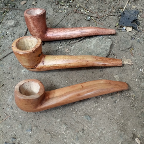 Mahogany or Rosewood Hardwood Smoking Pipe QTY 1-5 U CHOOSE Tobacco Herbs  Classic African Hardwood Original Kenyan Art Beige Handcarved Set
