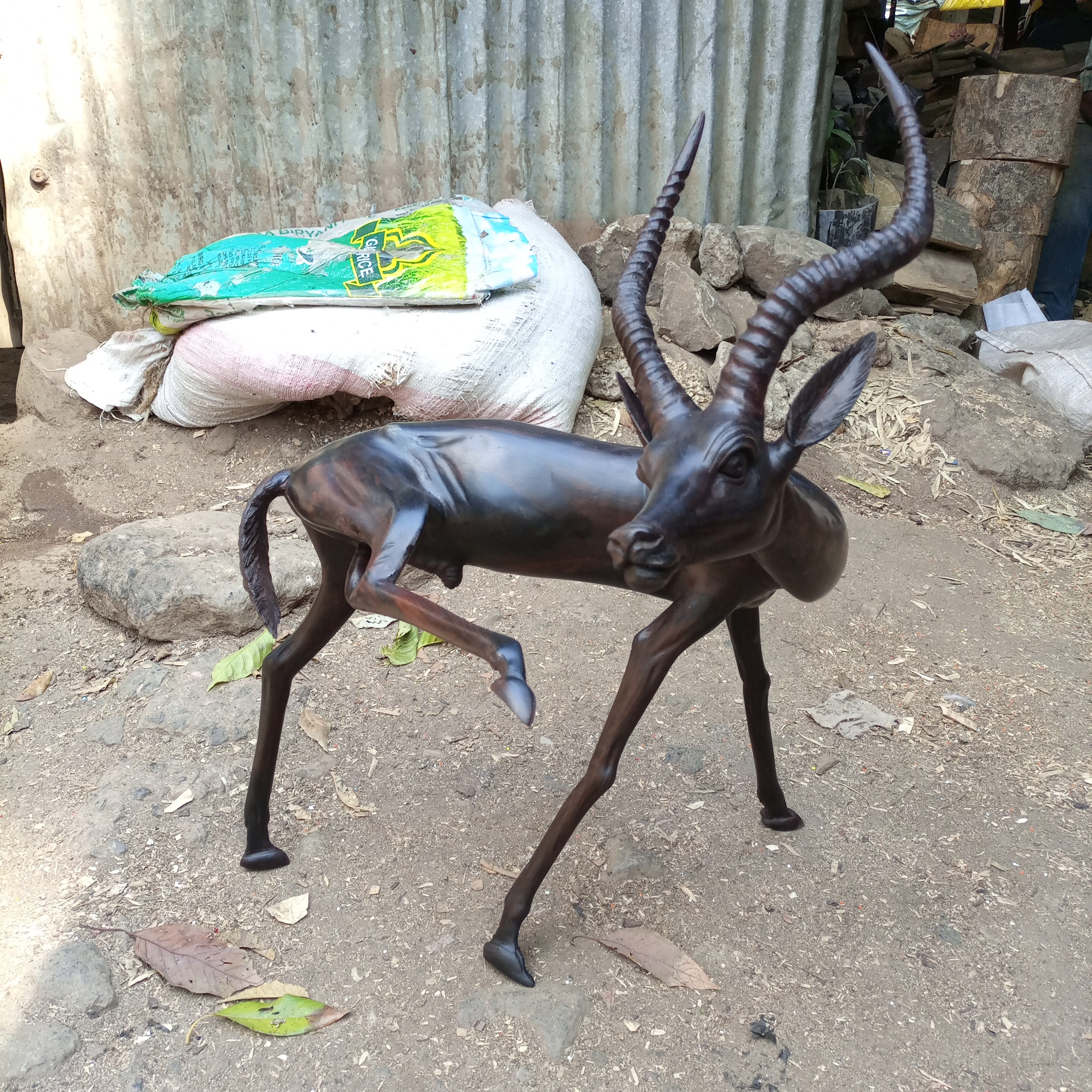 Ironwood Antelope Gazelle Original Kamba Tribe Table Art