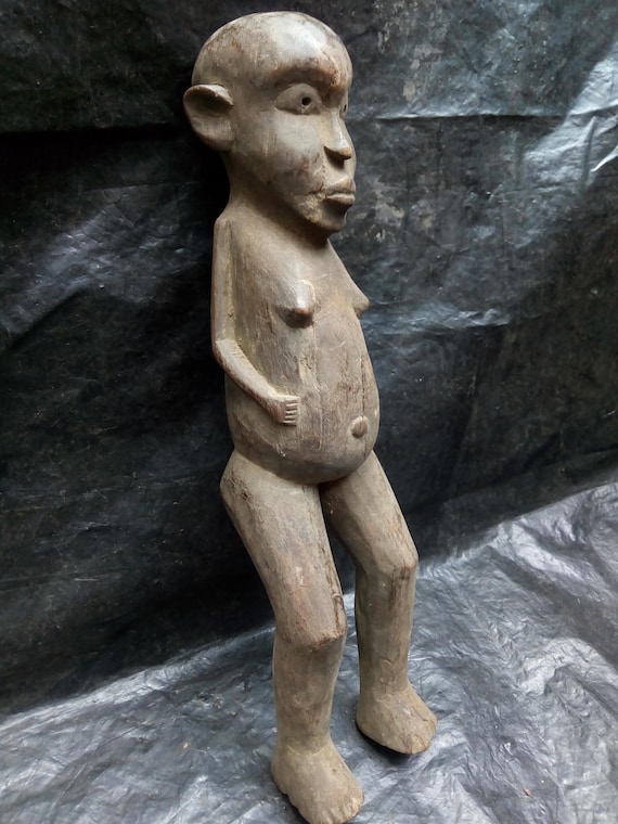 希少アンティーク】タンザニア木製彫刻 男性と女性像