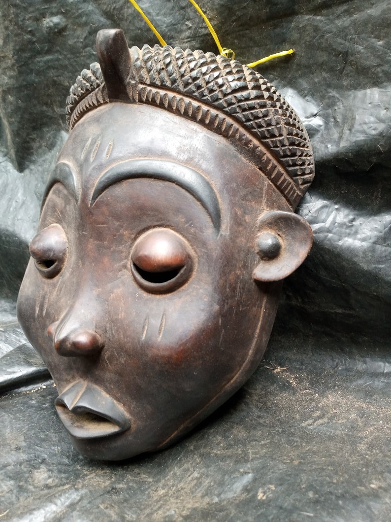 Lwalwa Tribe Vintage Mask DRC Congolese Africa Original Wood Etsy
