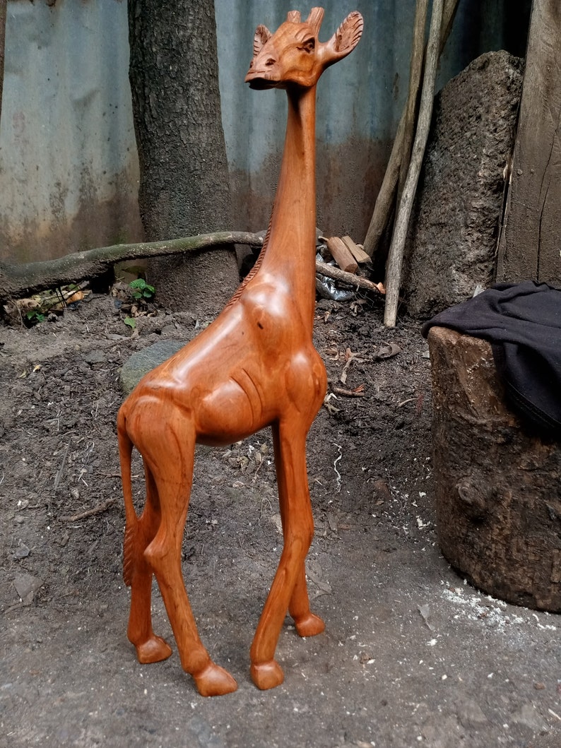 Rosewood / Ebonywood Giraffe Carving Original Kamba Tribe Art Etsy