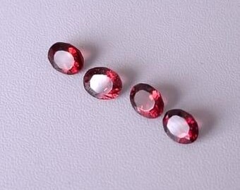 Natural Rhodolite Red Garnets Oval Cut Gemstones Umba Tanzania Africa 5.62cttw 4 Piece Lot