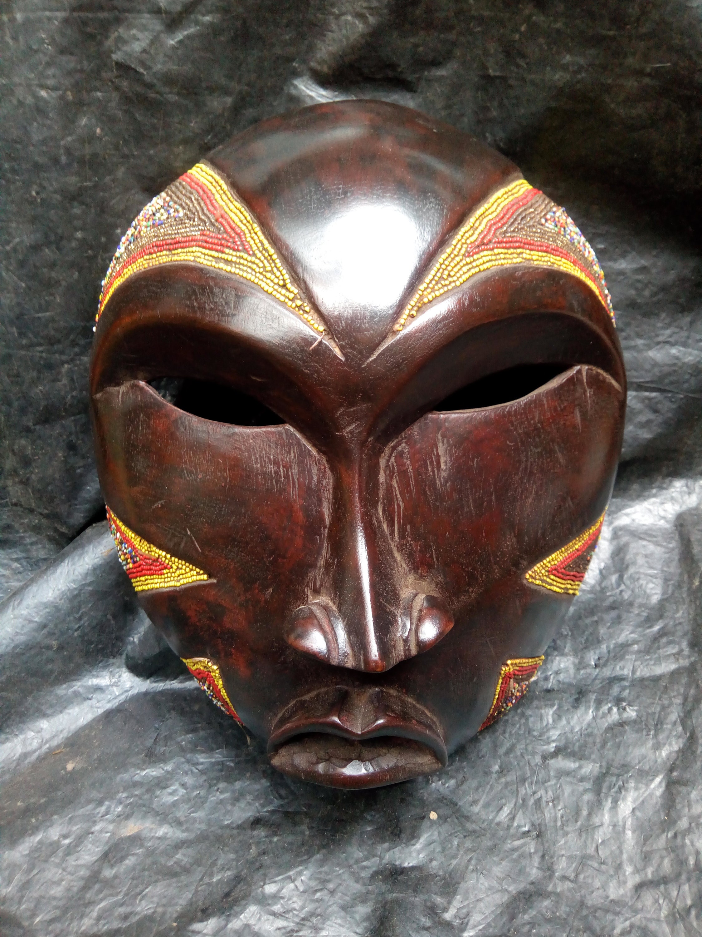 Boa Mask Original Congo Beaded Boa Tribe Mask African Large Wood Art Carving ...