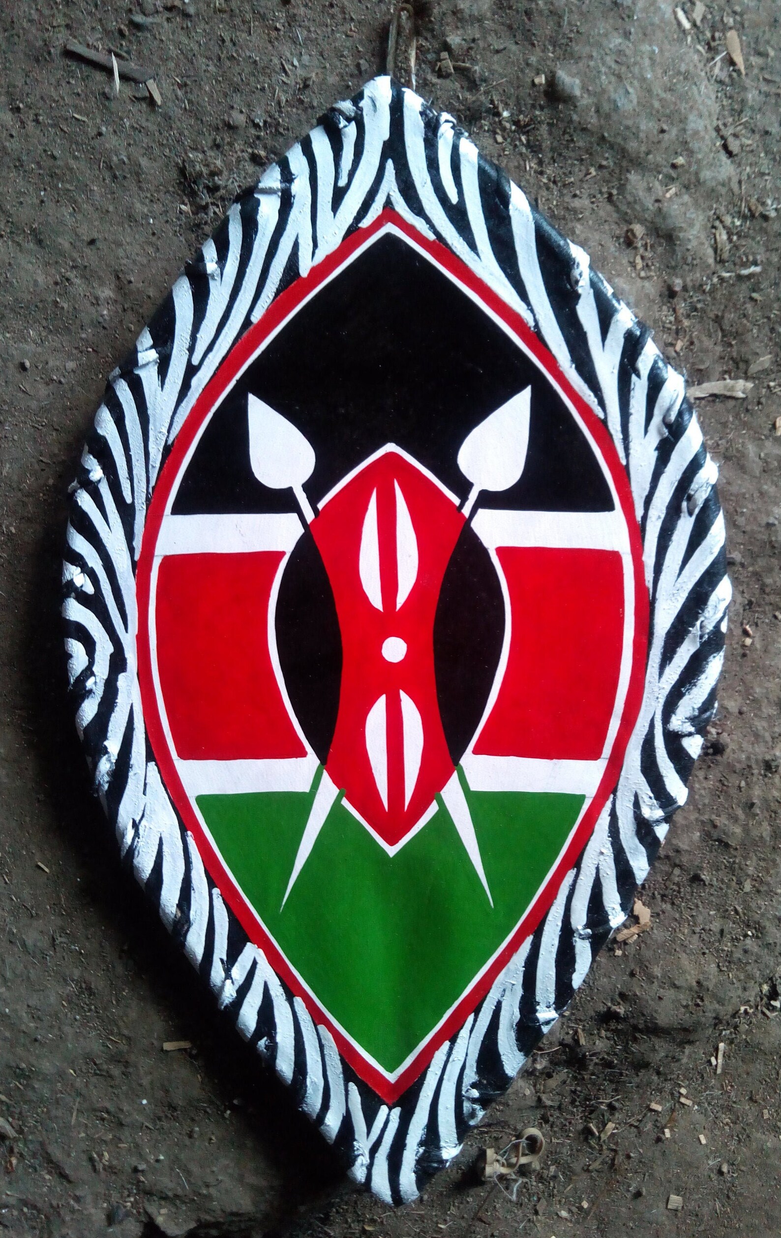 Original 60x24in Zebra Striped Zulu Shield Fullyfunctional Etsy