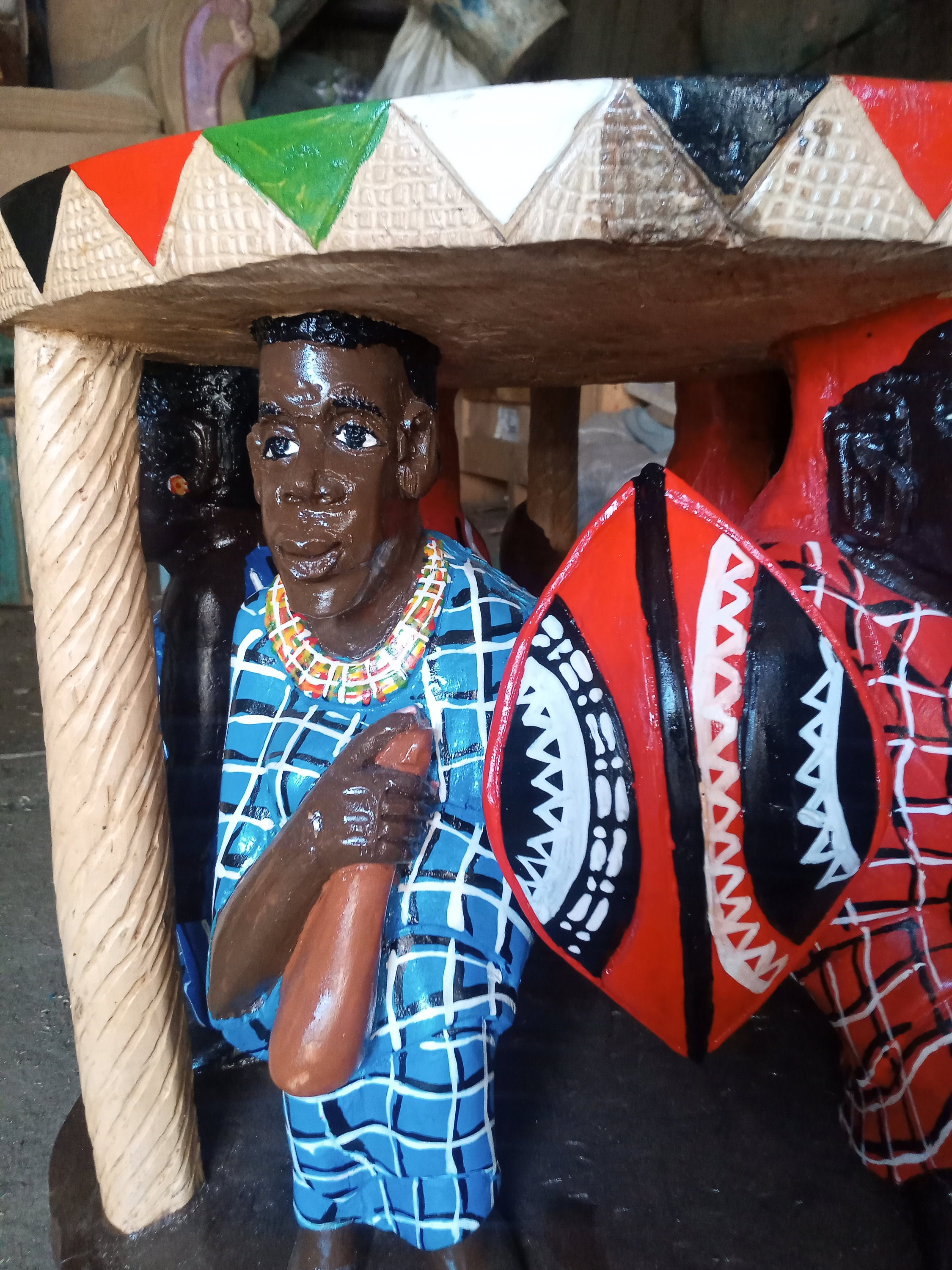 Kenyan Maasai Table Stool Chair Solid 1piece Jacaranda Wood Etsy