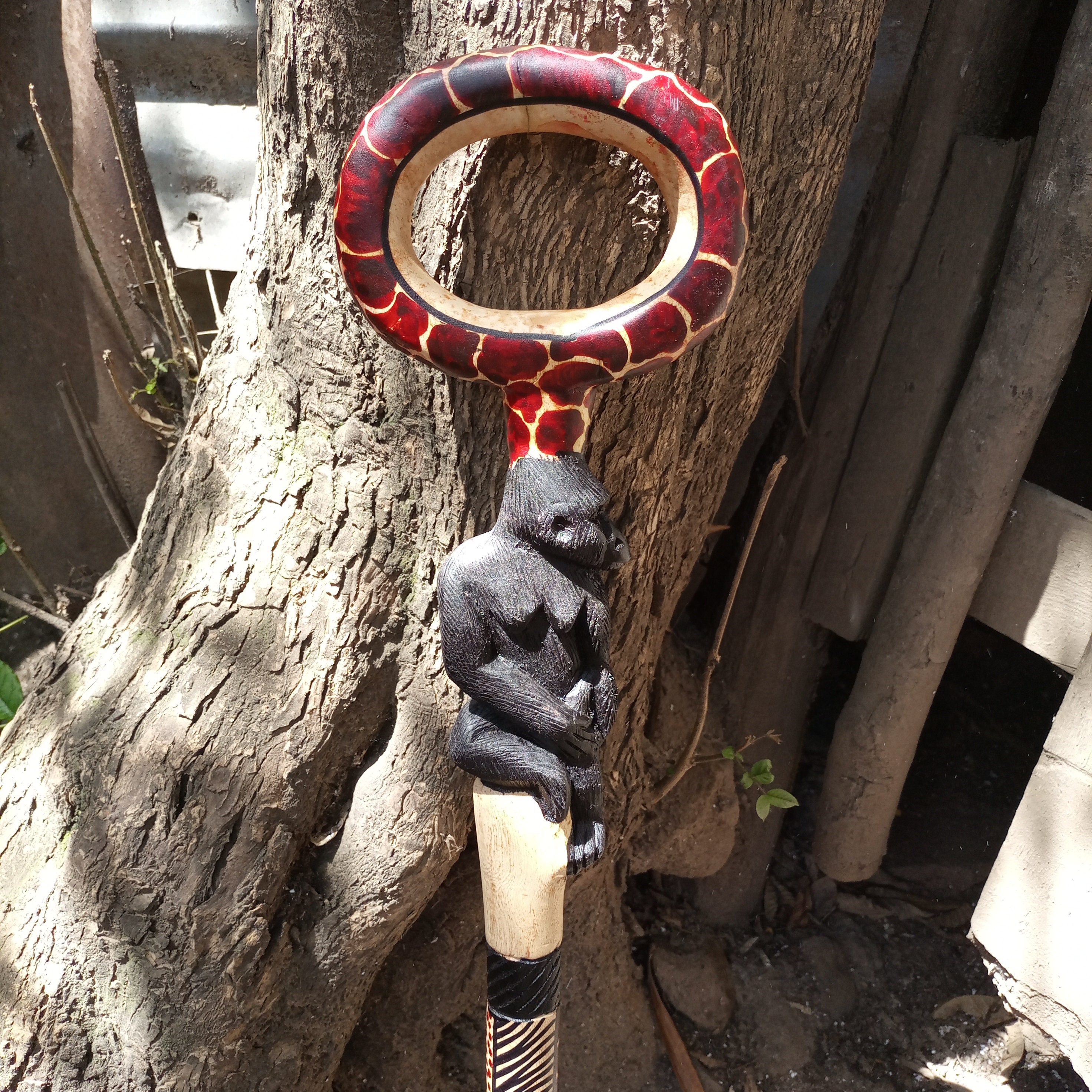 Africa Gorilla Ape Comfort Handle Original Hiking Walking Stick