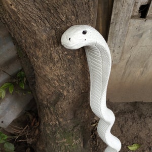 African White Cobra Blue Gum Hiking Walking Stick Cane Handmade Kenya 1 PC Original Hand-Carved Wood Snake Serpent Unisex Pick Size & Wood