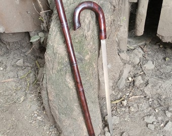 Malawi Blackwood Functional Deco Handmade Machete Africa Art Elegant High Carbon Steel Brass Strong Forest Hunting Grass Brush Cutting