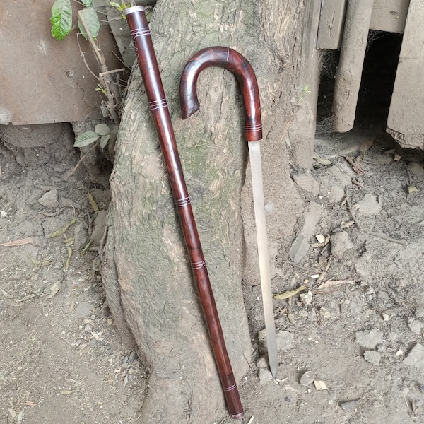 Malawi Blackwood Functional Deco Handmade Machete Africa Art Elegant High Carbon Steel Brass Strong Forest Hunting Grass Brush Cutting