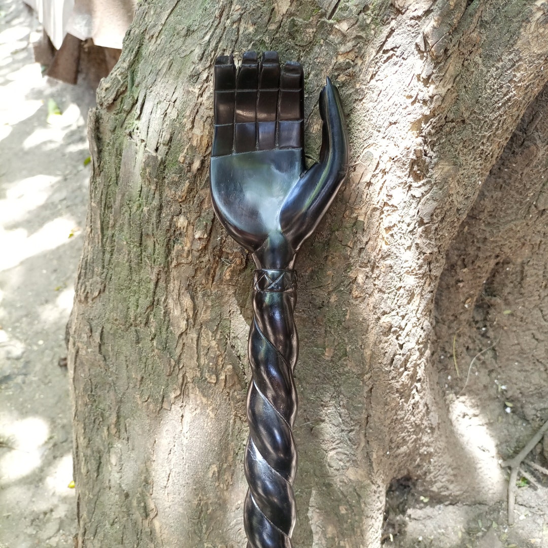 Blackwood Back Scratcher Shoe Horn 1piece Handcarved African Twisted