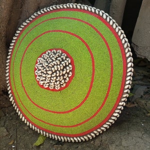Multicolor Original Cameroon Shield Fully-Functional 1PC Hardwood Handmade African Beaded Cowry Shell Wall Hanging Deco Art Tikar Tribe