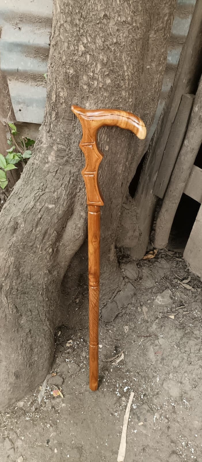 African Ironwood Contoured Handle Original Hiking Walking Stick Cane Mobility Handmade Kenya 1PC Black Rosewood Art Unisex Various Sizes