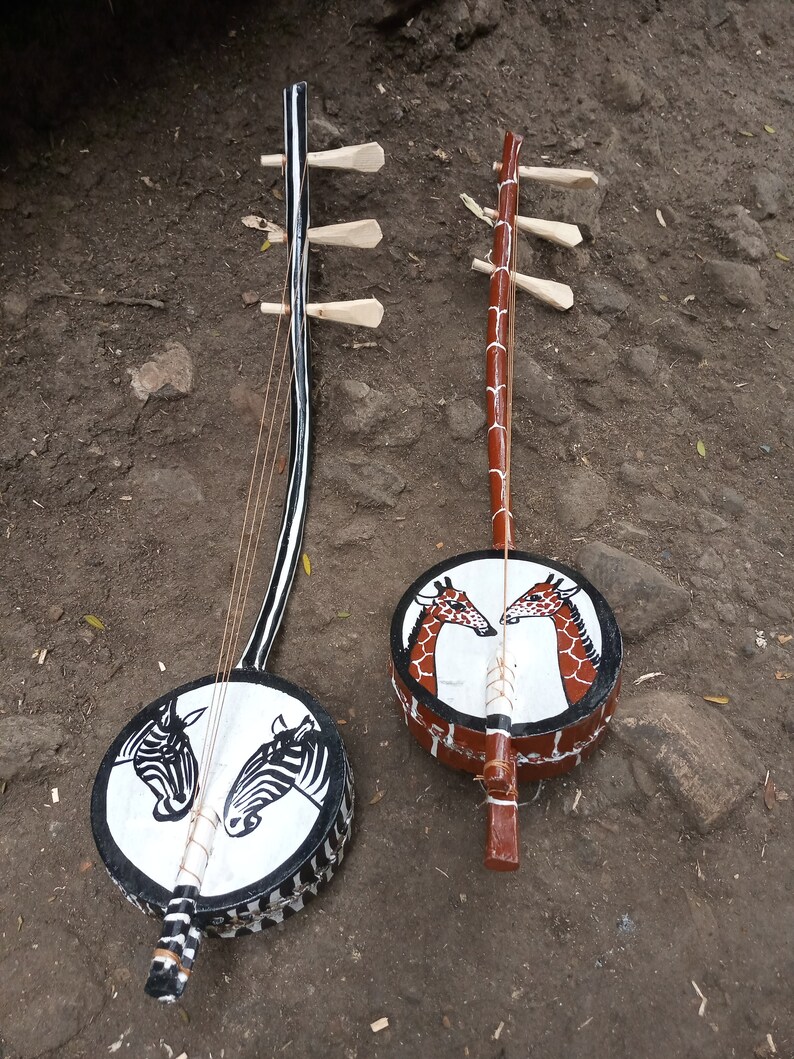 2 Handmade Zeze Guitar Drums Playable Original Cowhide Leather Etsy