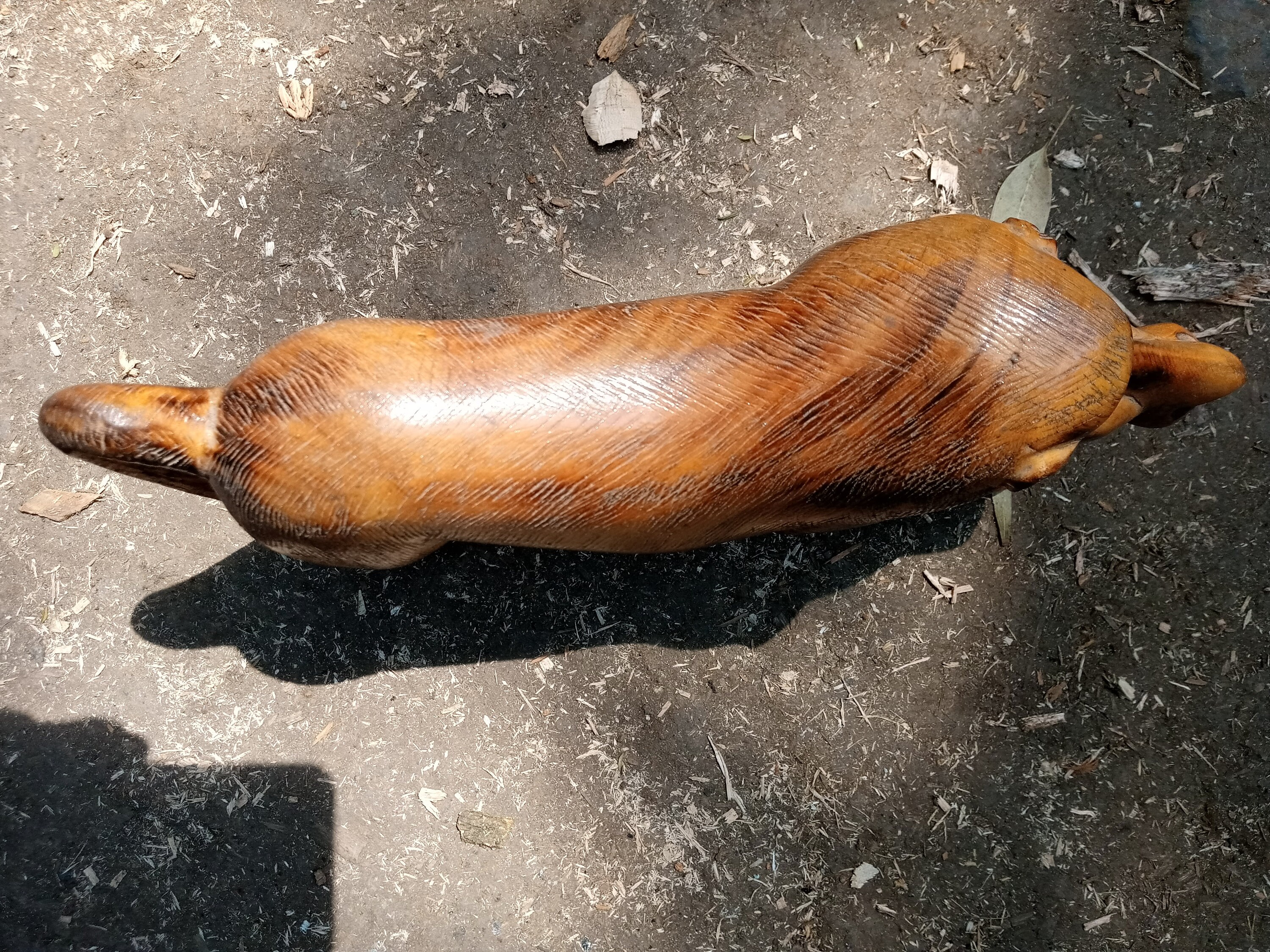 Hand-carved Wood Walking Baboon Original Kamba Table Art Ape