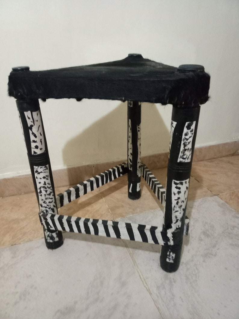 Kenya Kamba Tribe Stool Chair Table Triangle Square Cowhide Etsy