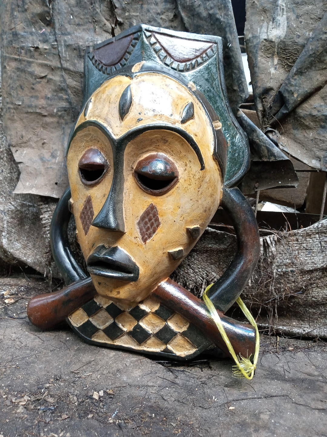 Vintage Yombe Tribe Wife's Mask Africa Original DRC Wood Art Carving ...