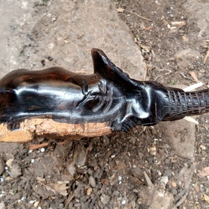 Escultura de concha de elefante de madera negra, original, Kamba, arte de mesa, Kenia, África, estante, estatua, decoración para el hogar y la oficina, pulido alto, lucha