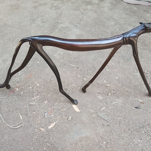Blackwood or Rosewood Leopard Cheetah Original Kamba Coffee Table Art Kenya Africa Sculpture Cat Statue Hallway Deco High Polish Original