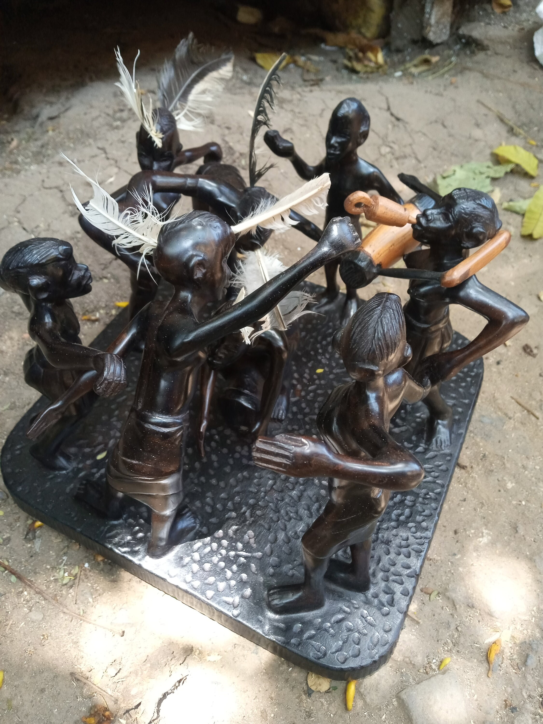 Blackwood Maasai Family Dancing Original Kamba Tribe Art Kenya