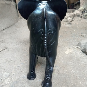 Éléphant noir massif Original Kamba tribu Table basse Art Kenya Afrique plancher Sculpture étagère Statue maison chambre décoration haut polonais grand image 6